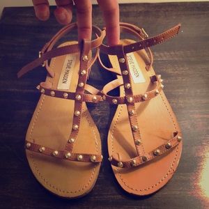 Steve Madden brown and gold stud sandals